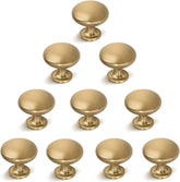10 Pack Solid Drawer Knob Warm Gold Kitchen Cabinet Knob Champagne Bronze,Euro Style Dresser Knob Antique Brass