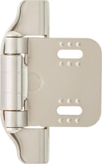 (10-Pack) Self-Closing Cabinet Hinges Semi-Wrap 1/4' Overlay Doors Kitchen/Cabinets/Cupboards/Furniture Satin Nickel