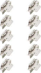 (10-Pack) Self-Closing Cabinet Hinges Semi-Wrap 1/4' Overlay Doors Kitchen/Cabinets/Cupboards/Furniture Satin Nickel