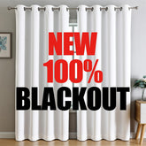 100% Blackout Curtains for Bedroom Living Room White Room Darkening Window Grommet Thermal Lined