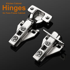 1 Pair(2 Pack) Kitchen Cabinet Hinges for Face Frame Cabinet, Concealed Cabinet Hinges Brushed Nickel with Mounting