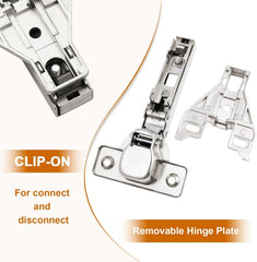 1 Pair(2 Pack) Kitchen Cabinet Hinges for Face Frame Cabinet, Concealed Cabinet Hinges Brushed Nickel with Mounting
