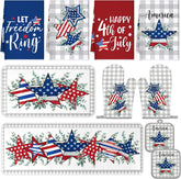 10 Pcs Patriotic Kitchen Decor and Accessories Set Star Pattern 4th of July Kitchen Towels Pot Holders Oven Mitts