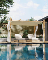 10 x 13 FT Patio Pergola, Aluminum Patio Gazebo with Retractable Sun Shade &Side Mesh