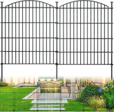 10 Panels Garden Fence Dog Fence Outdoor for Yard, 32in H x 23.6ft L Rustproof Metal Fencing with Ground Stakes | No