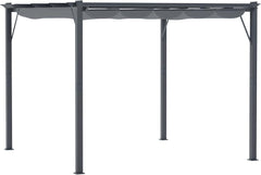 10' x 10' Aluminum Patio Pergola with Retractable Pergola Canopy, Backyard Shade Shelter for Porch, Outdoor Party