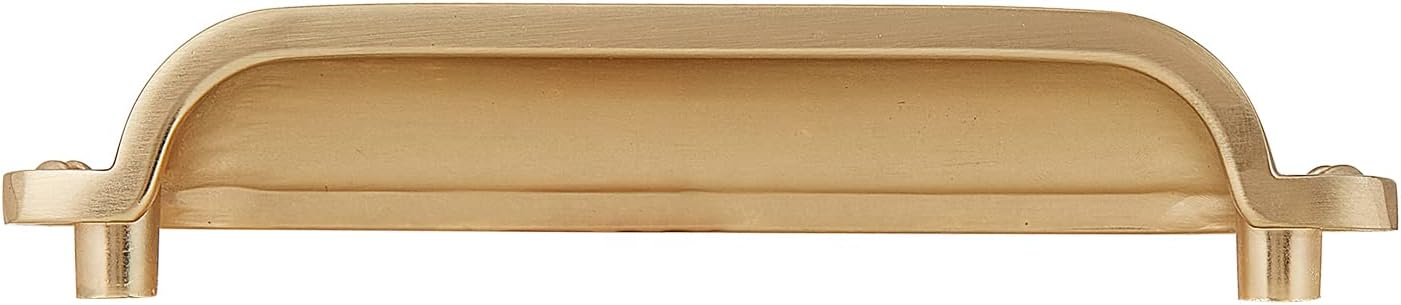 10 Pack Bin Cup Handle Pulls,Vintage Drawer Pulls,Cabinet Hardware,Shell Handle,3.78 Inch Brushed Gold