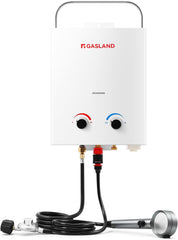 1.32 GPM Portable Gas Tankless Water Heater, Outdoor Propane Camping Water Heater, 5L, White, AS132