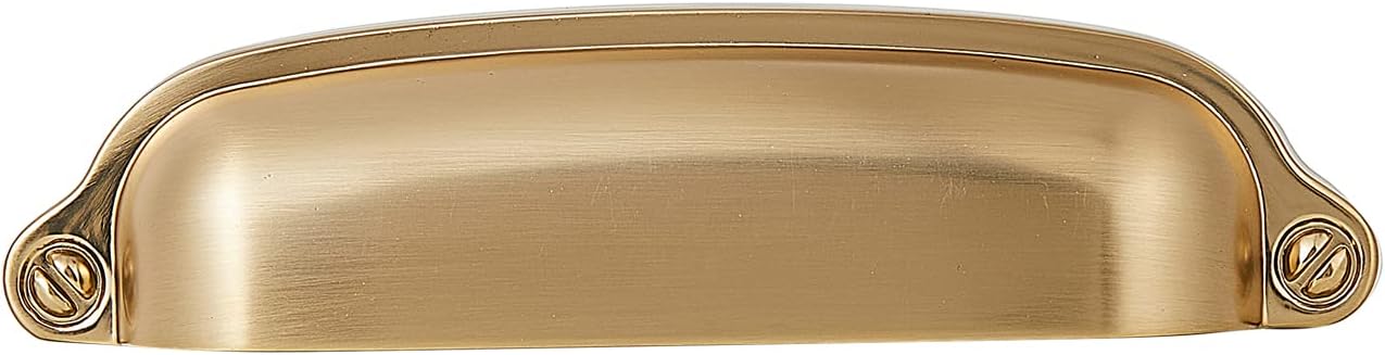 10 Pack Bin Cup Handle Pulls,Vintage Drawer Pulls,Cabinet Hardware,Shell Handle,3.78 Inch Champagne Gold