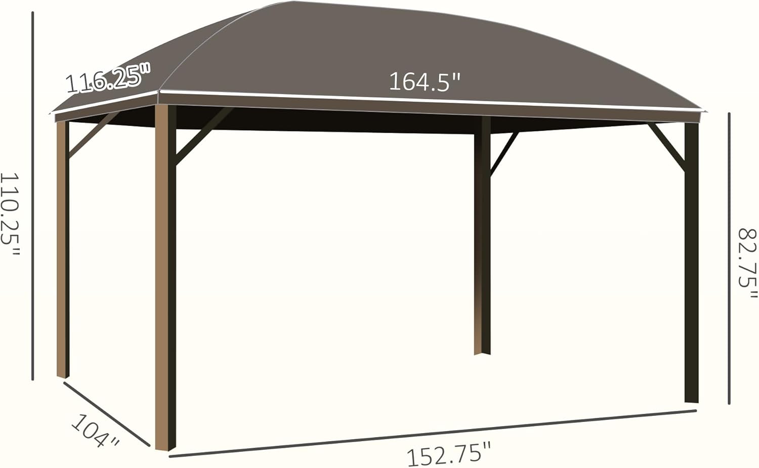 10' x 14' Hardtop Gazebo Canopy with Galvanized Steel Roof, Aluminum Outdoor Pavilion Gazebo with Top Hook, Netting