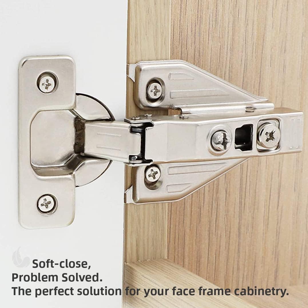 (50 PCS) Full Overlay Soft Close Cabinet Hinges Cabinets - 105° Face Frame Concealed Cabinet Door Hinge -3 Way