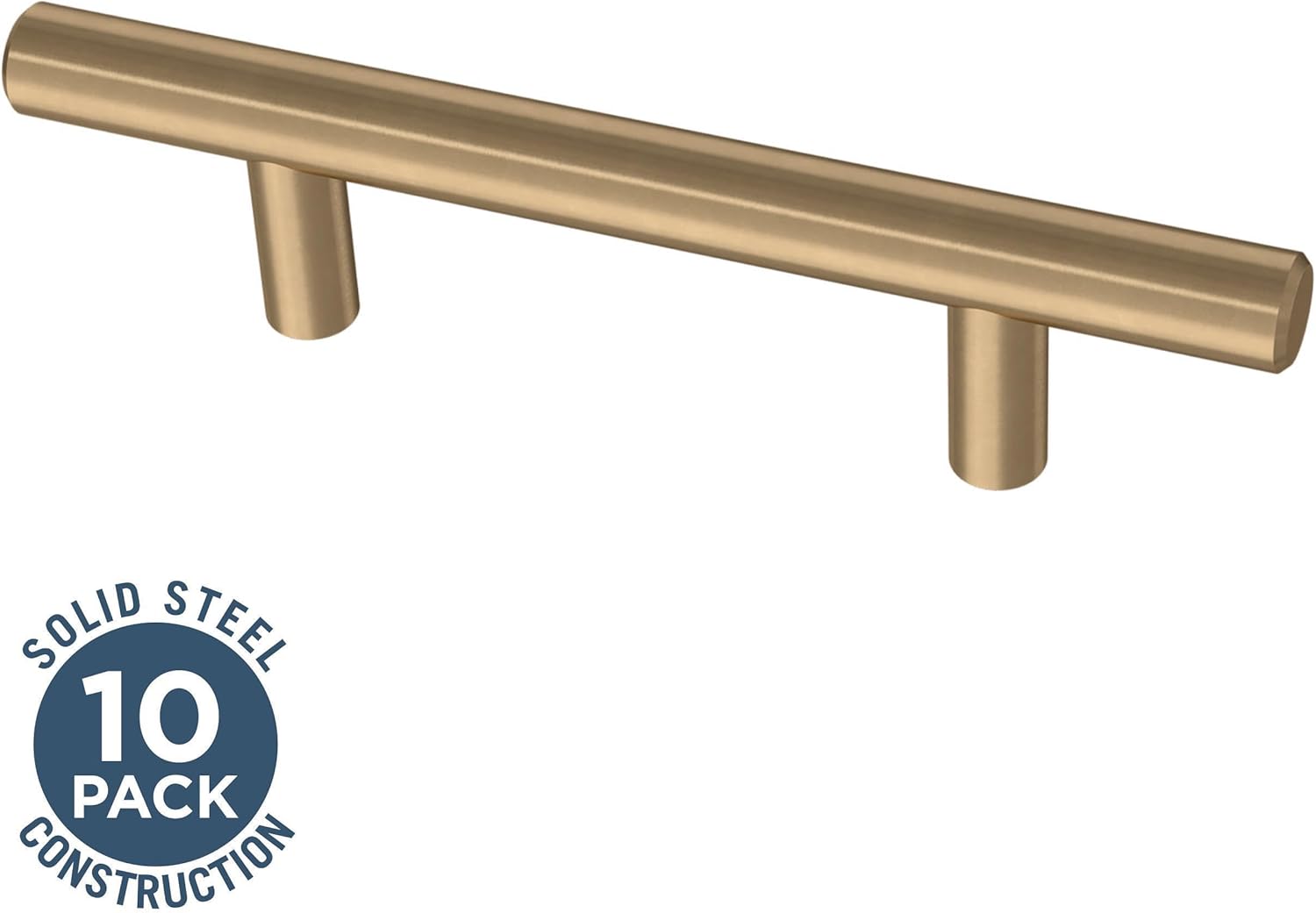 (10-Pack) - Champagne Bronze Cabinet Handles, 3 Inch Hole Center, Modern Pulls for Drawers, Kitchen Cabinet Door
