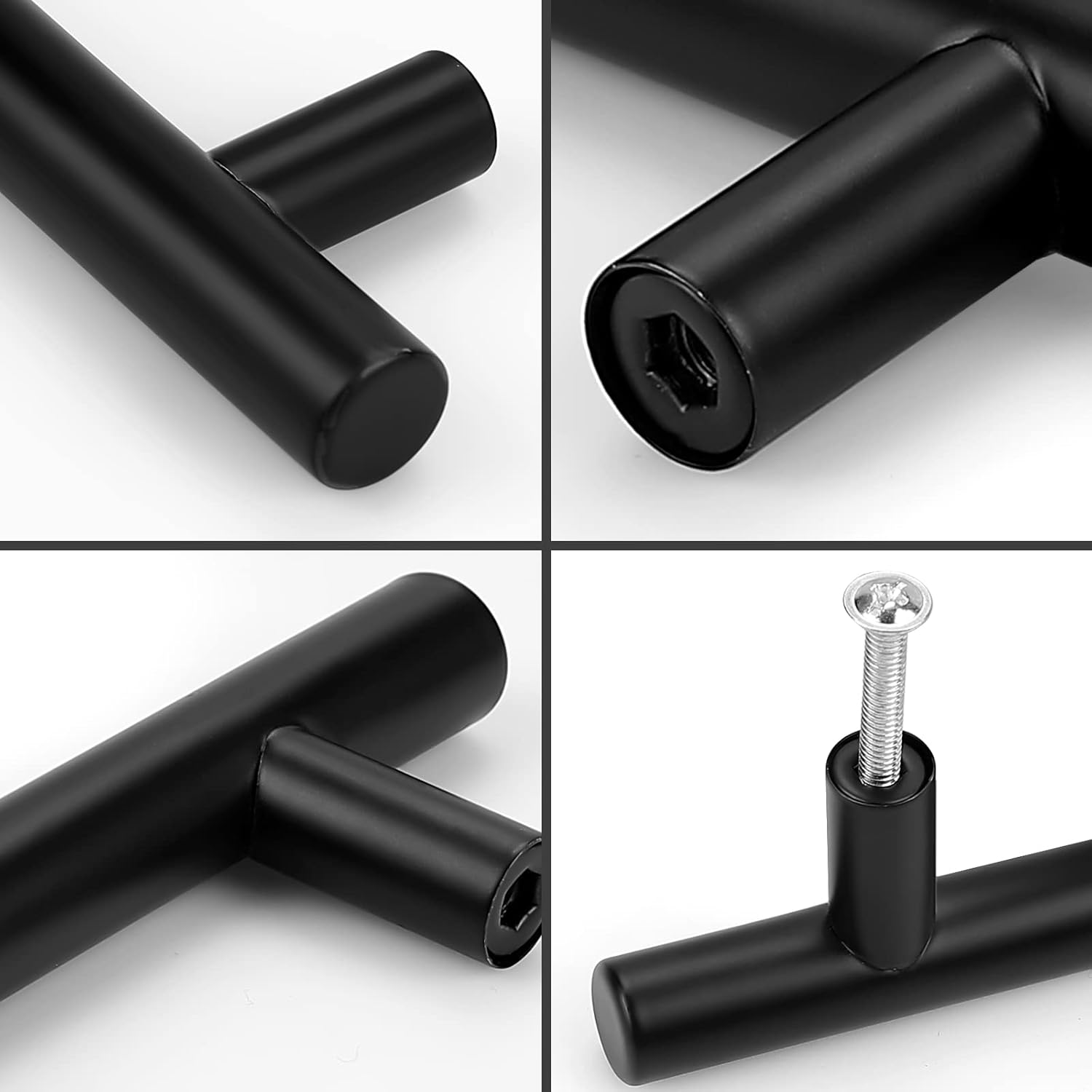 (5 Pack 2-1/2 inch Center-to-Center Black Bar Cabinet Pulls, 2 1/2 inch Drawer Pulls, Modern Cabinet Hardware Kitchen