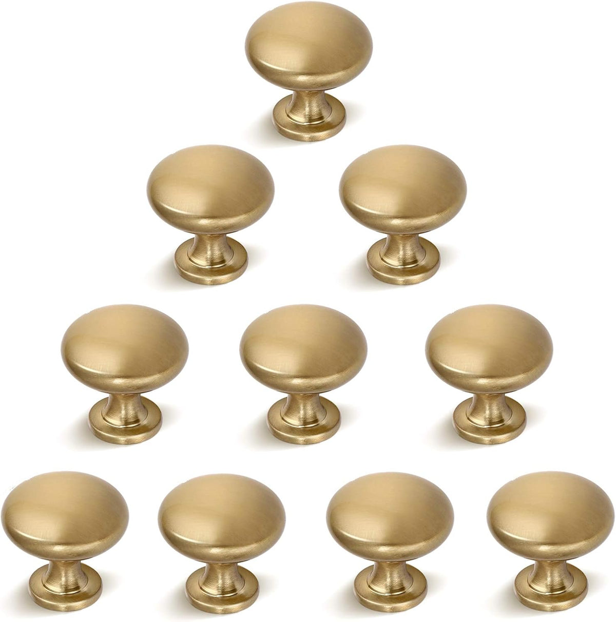 10 Pack Solid Drawer Knob Warm Gold Kitchen Cabinet Knob Champagne Bronze,Euro Style Dresser Knob Antique Brass
