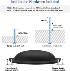 10 Pack Cup Pulls 3-3/4" (96mm) Hole Center - Matte Black Zinc Alloy Cabinet Handles for Drawers, Dressers, Kitchen & Farmhouse Furniture
