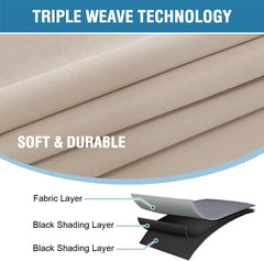 100% Blackout Curtains for Bedroom with Black Liner Full Room Darkening Curtains Thermal Insulated Back