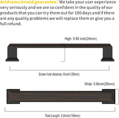 10 Pack 5 Inch(128mm) Oil Rubbed Bronze Kitchen Cabinet Handles Cabinet Pulls Kitchen Cabinet Hardware Drawer Pulls