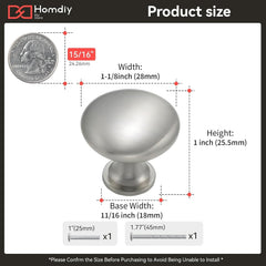 10 Pack Brushed Nickel Cabinet Knobs, Single Hole Dresser Pulls, Satin Nickel Knobs, Drawer Knobs, Silver Hardware for Door, Kitchen and Drawer