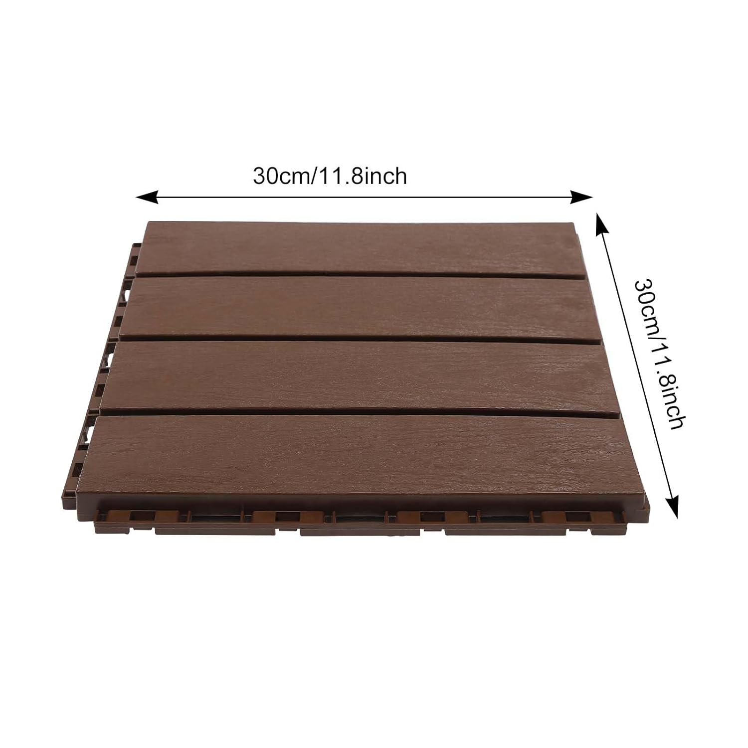 10 sq. ft Plastic Interlocking Deck Tiles, 12"x12" Waterproof Outdoor Floor Decking Tiles for Patio Balcony All Weather
