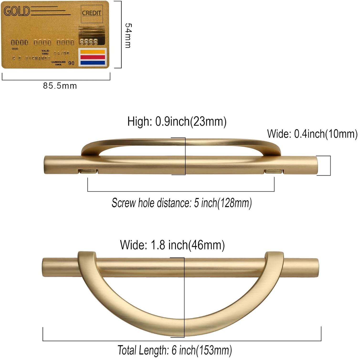 10 Pack Brushed Gold Cabinet Pulls 5 Inch(128MM) Hole Centers Kitchen Cabinet Handles Hardware Kitchen Handles for Cabinets Cupboard Handles Drawer Pulls