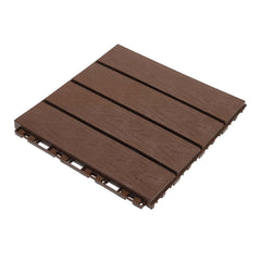 10 sq. ft Plastic Interlocking Deck Tiles, 12"x12" Waterproof Outdoor Floor Decking Tiles for Patio Balcony All Weather