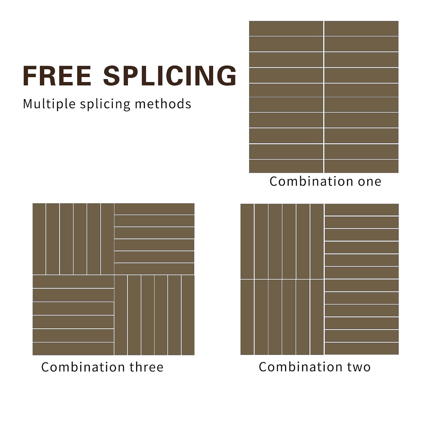 10 Pieces Patio Wood Deck Tiles 12 x 12 inches, Interlocking Flooring Oiled Finish for Outdoor, Balcony and Backyard