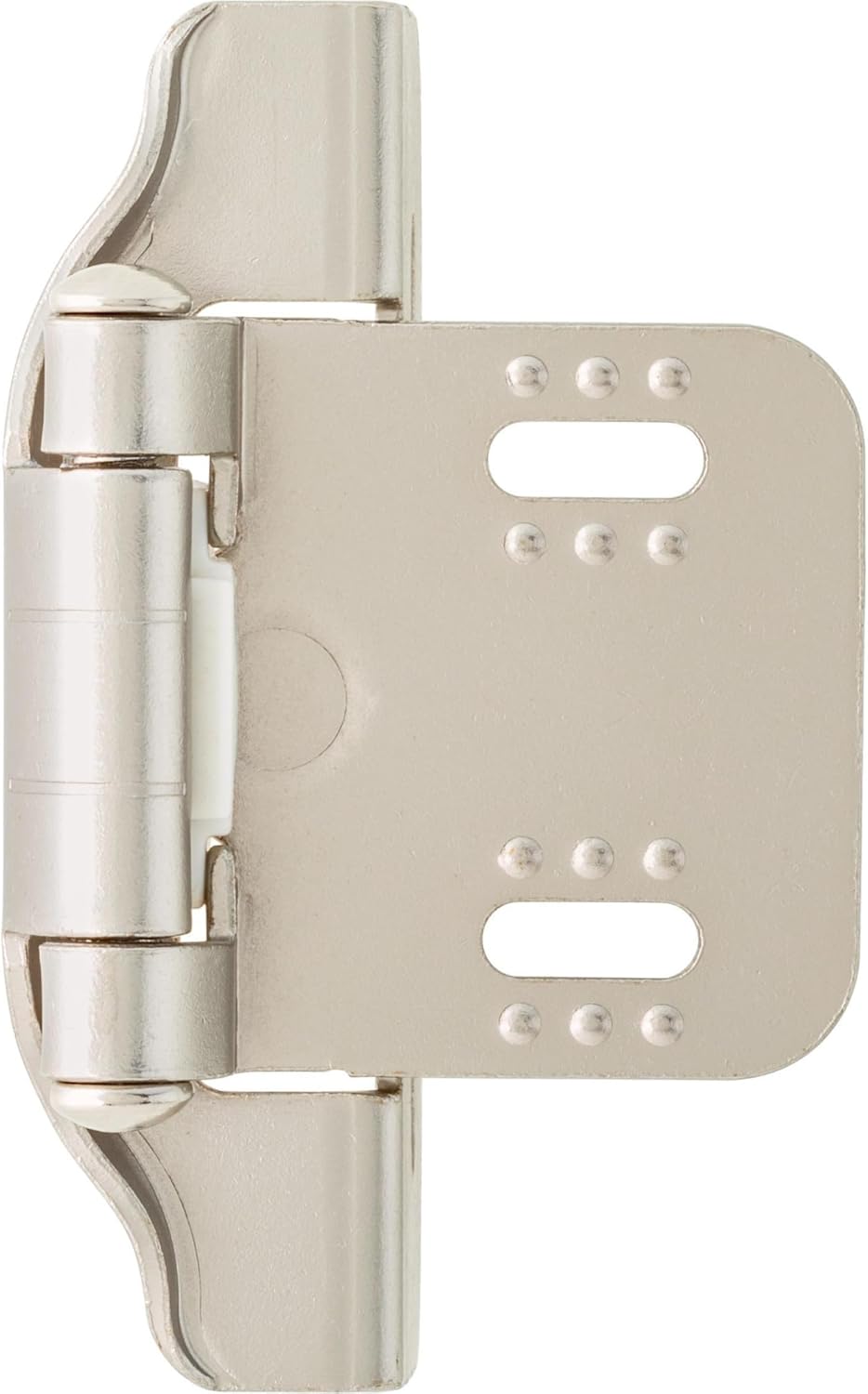 (10-Pack) Self-Closing Cabinet Hinges Semi-Wrap 1/4' Overlay Doors Kitchen/Cabinets/Cupboards/Furniture Satin Nickel