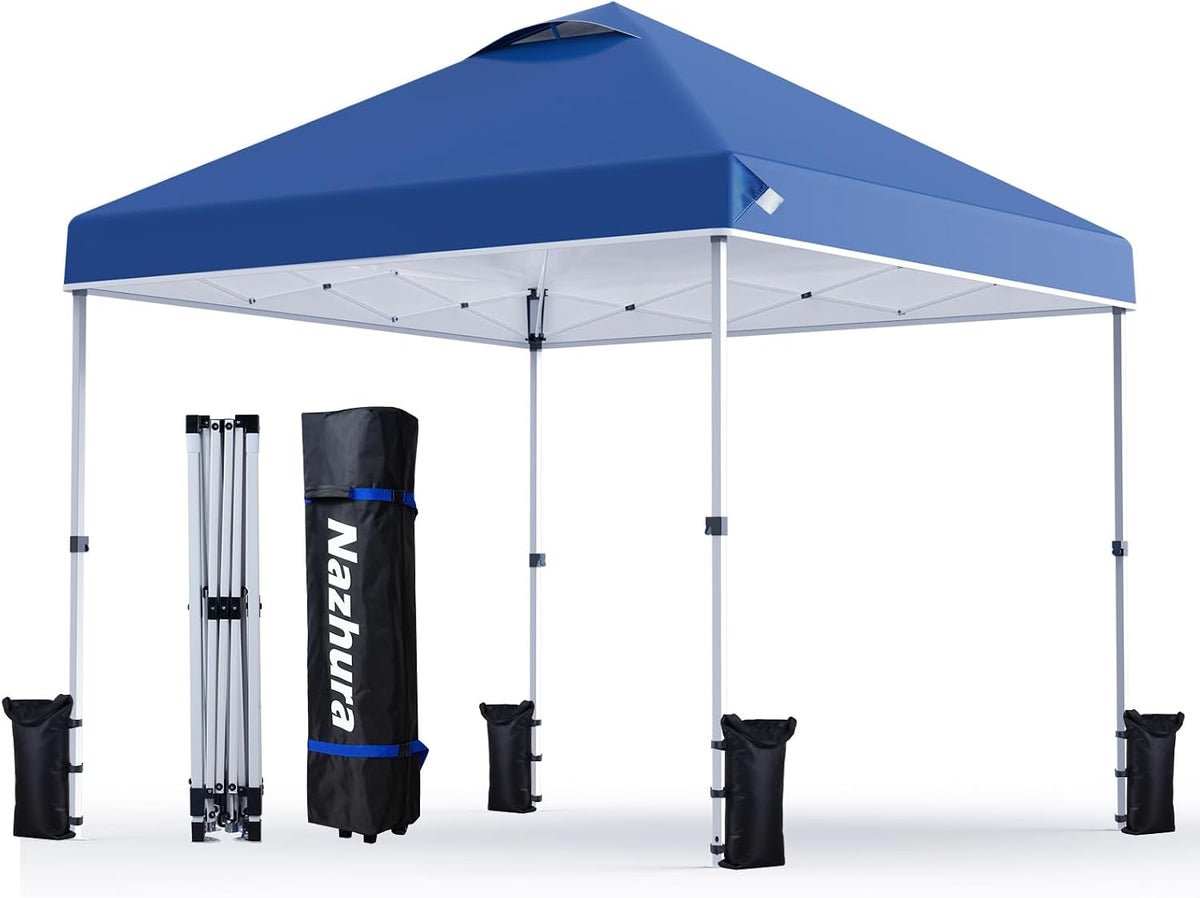 10' x 10' Pop Up Canopy Tent with Sand Weight Bag, Freestanding Sun Shelter for Picnic and Camping