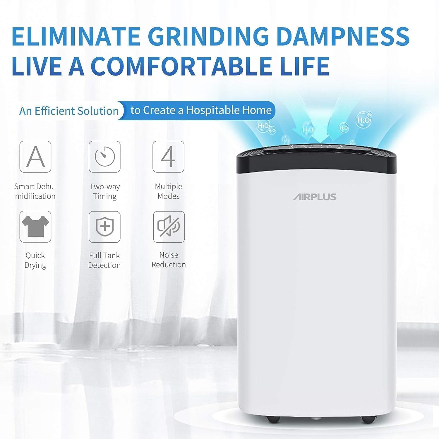 1,500 Sq. Ft Dehumidifier for Basement, 30 Pints Powerful Dehumidifier for Home, Large Rooms, Bedrooms