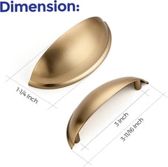 10 Pack 3" Drawer Pulls Champagne Bronze Cabinet Cup Pulls Kitchen Hardware Cabinet Handles Drawer Handles Knobs 3 inch