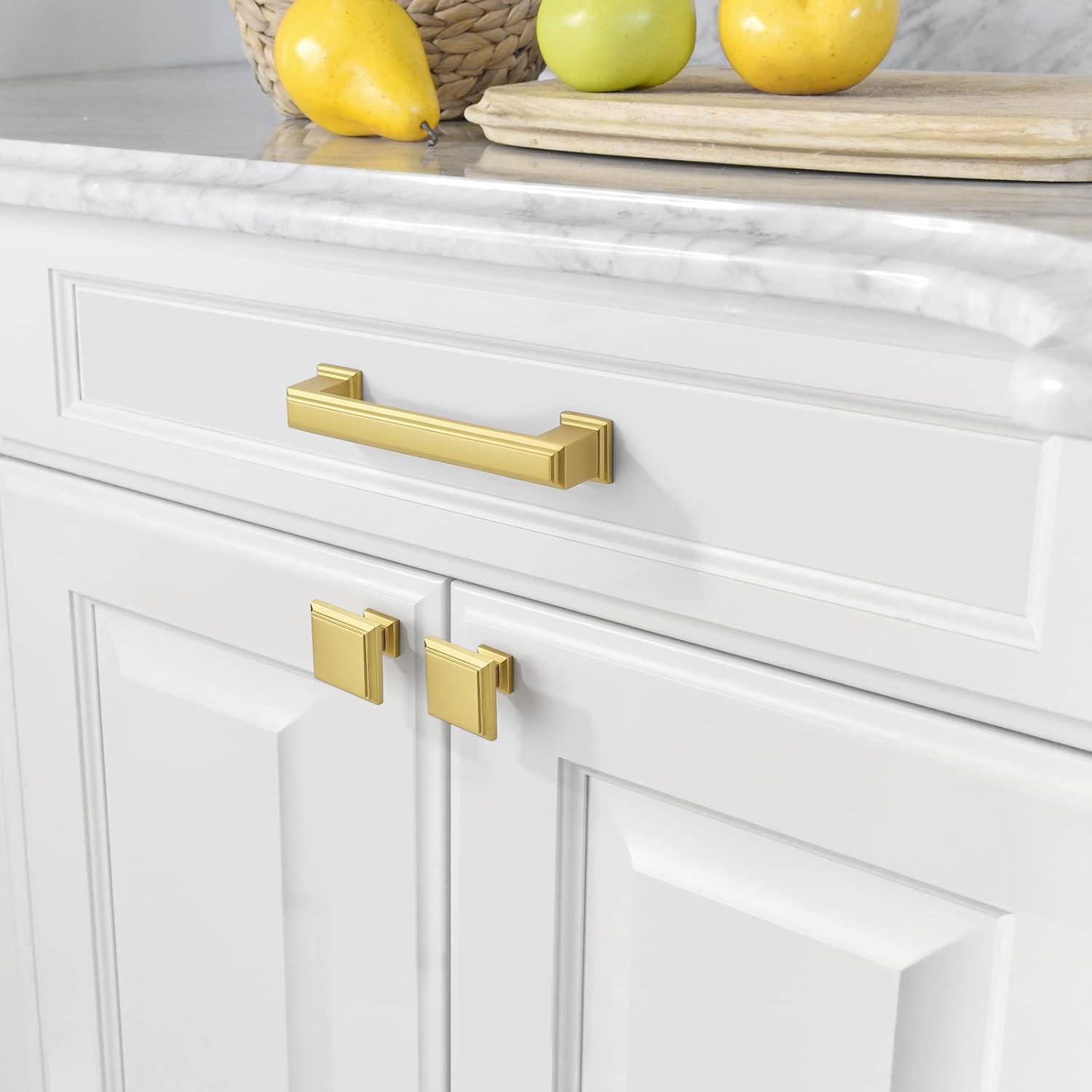 10 Pack 5 Inch(128mm) Brushed Gold Kitchen Cabinet Handles Gold Cabinet Pulls Kitchen Cabinet Hardware Drawer Pulls