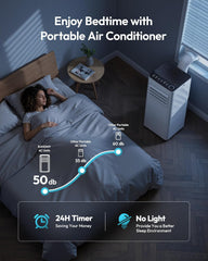 10,000 BTU Portable Air Conditioner, 3-in-1 Portable AC Unit with Cools, Dehumidifier, Fan, 50 dB Sleep Mode