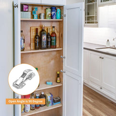 10 Pack 90 Degree Soft Close Surface Mount Spring Hinges, Easy Installation No Pre-drilled, Noiseless Frameless Hidden