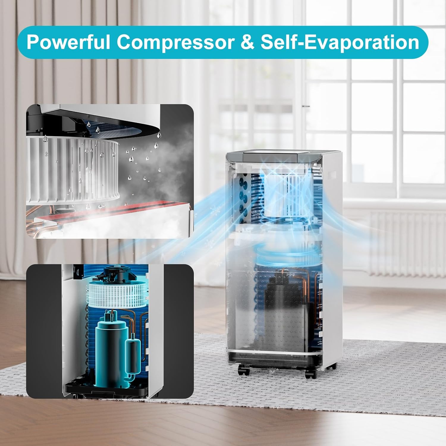 10,000 BTU Portable Air Conditioners, 4 in 1 Portable AC Unit, Cool, Heat, Dehumidifier & Fan