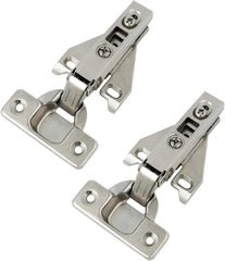 1 Pair（2 Pack） Kitchen Cabinet Hinges for Face Frame Cabinet, Concealed Cabinet Hinges Brushed Nickel with Mounting