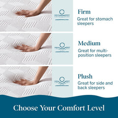 10" Firm Gel Memory Foam Mattress - Bamboo Charcoal & Cooling Gel - Fiberglass Free - Bed in a Box - CertiPUR-US