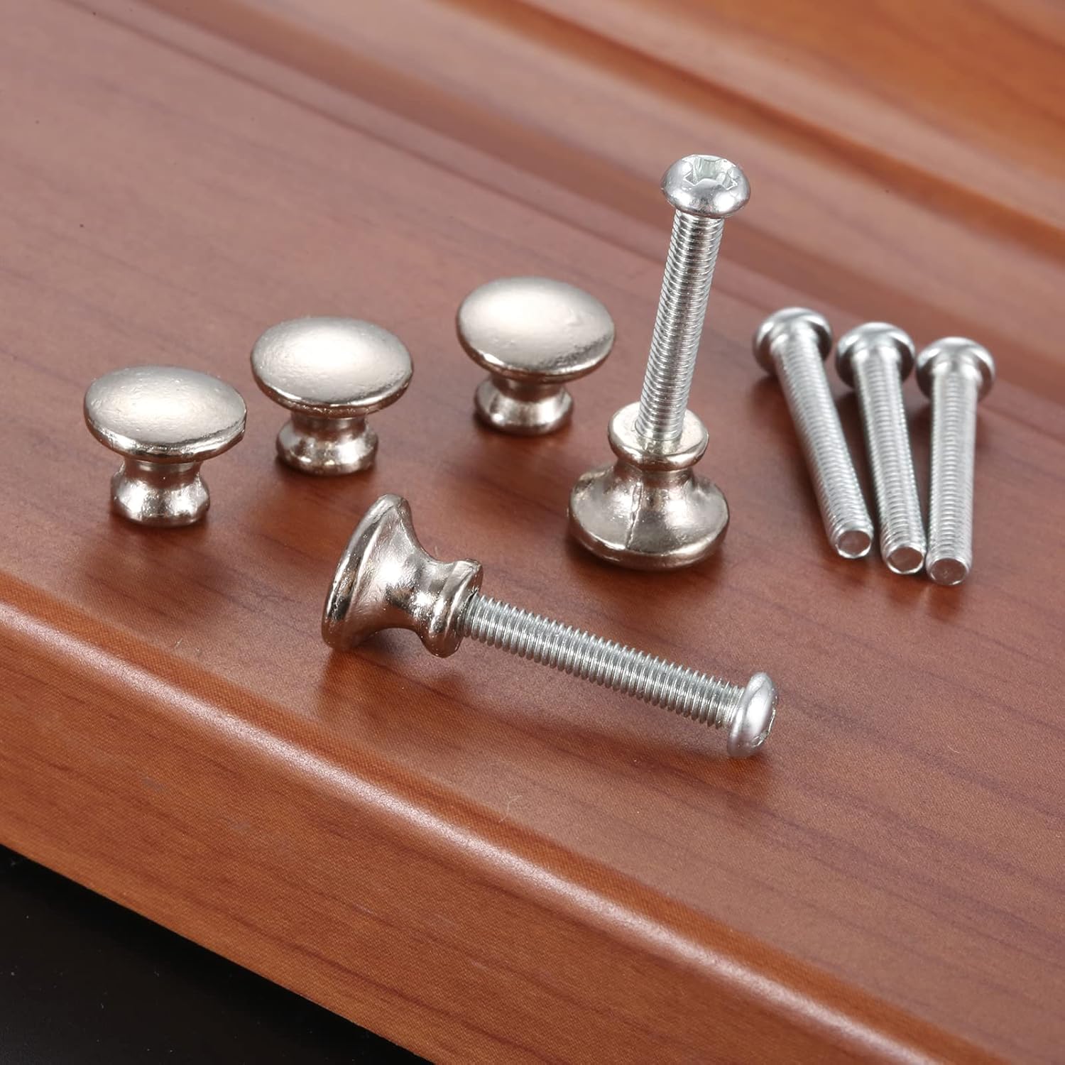 10-Pack Mini Drawer knobs, Silver Jewelry Box Pulls Wooden Cases Cabinet Cupboard Dresser Closet Chest Bin Handles