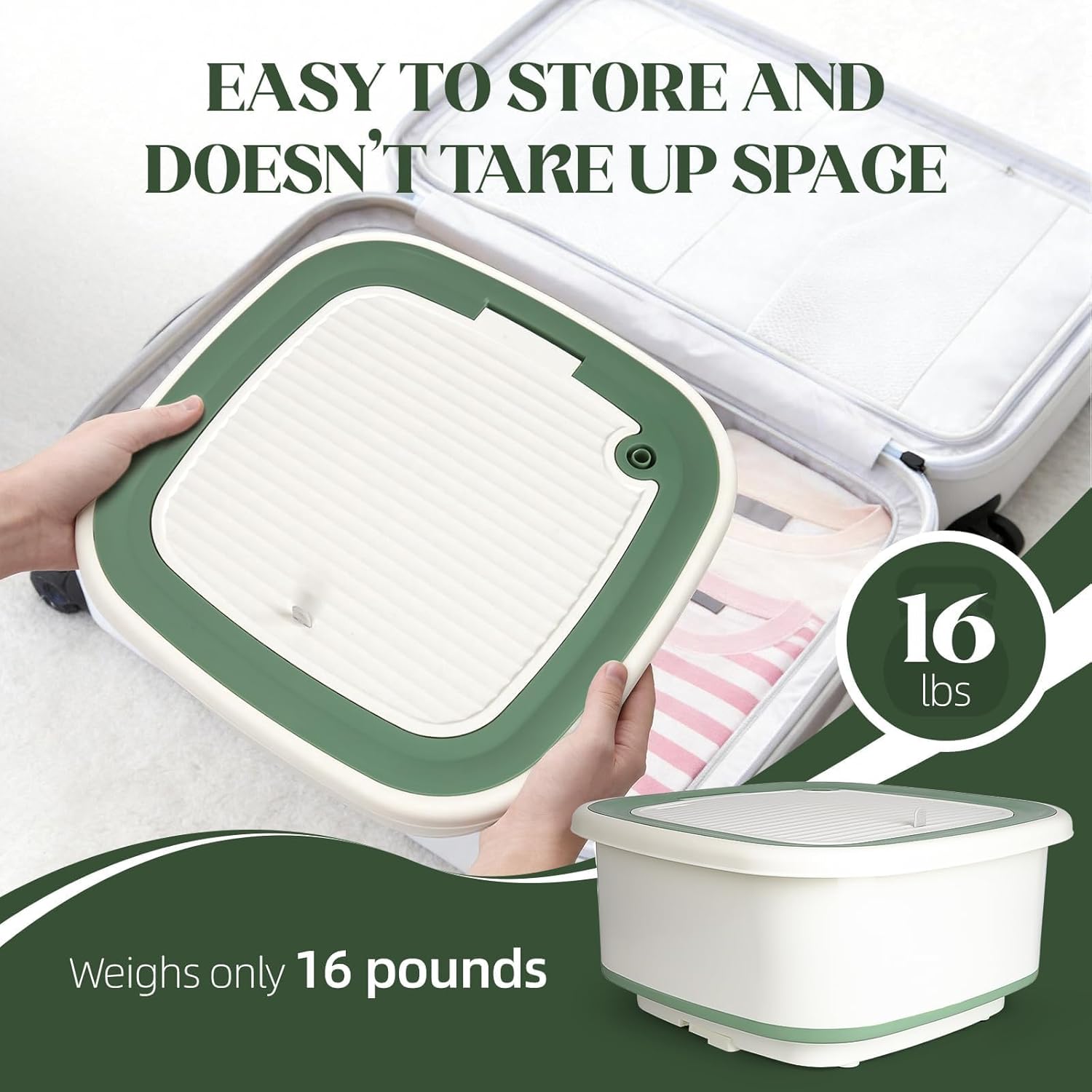 1.8 Cu.Ft Compact Portable Washer - Foldable Washing Machine with Spin Dryer, 150W Timer for RV, Apartment, Camping