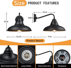 1 Pack Wall Lights Wall Mount for House Farmhouse Outdoor Wall Sconce Classic Barn Lights Outdoor & Indoor, 12"
