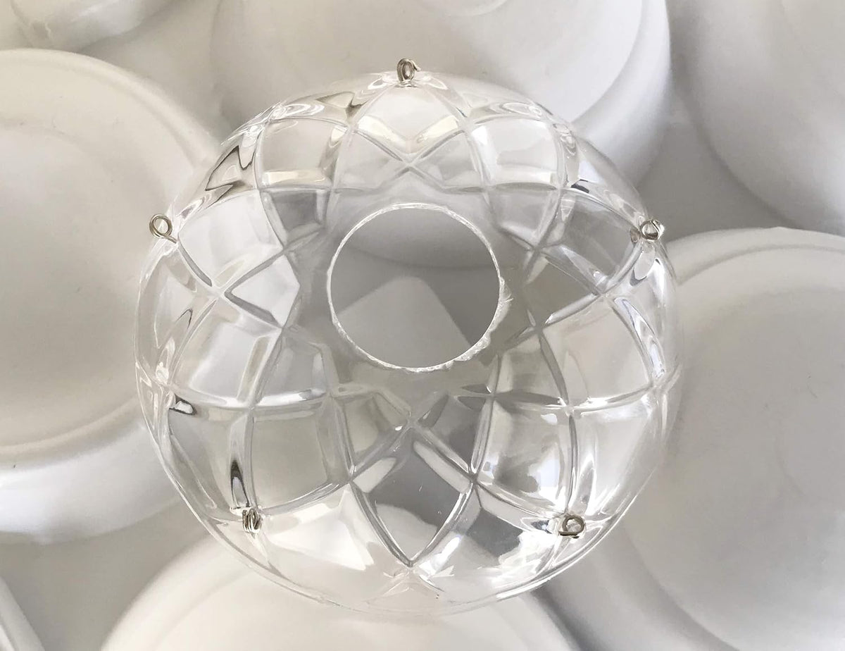 1 Piece -5 Side Holes, 4-Inch Asfour Chandelier Crystal 30% Lead Crystal Bobeche Lamp Chandelier Parts Cups W/Silver