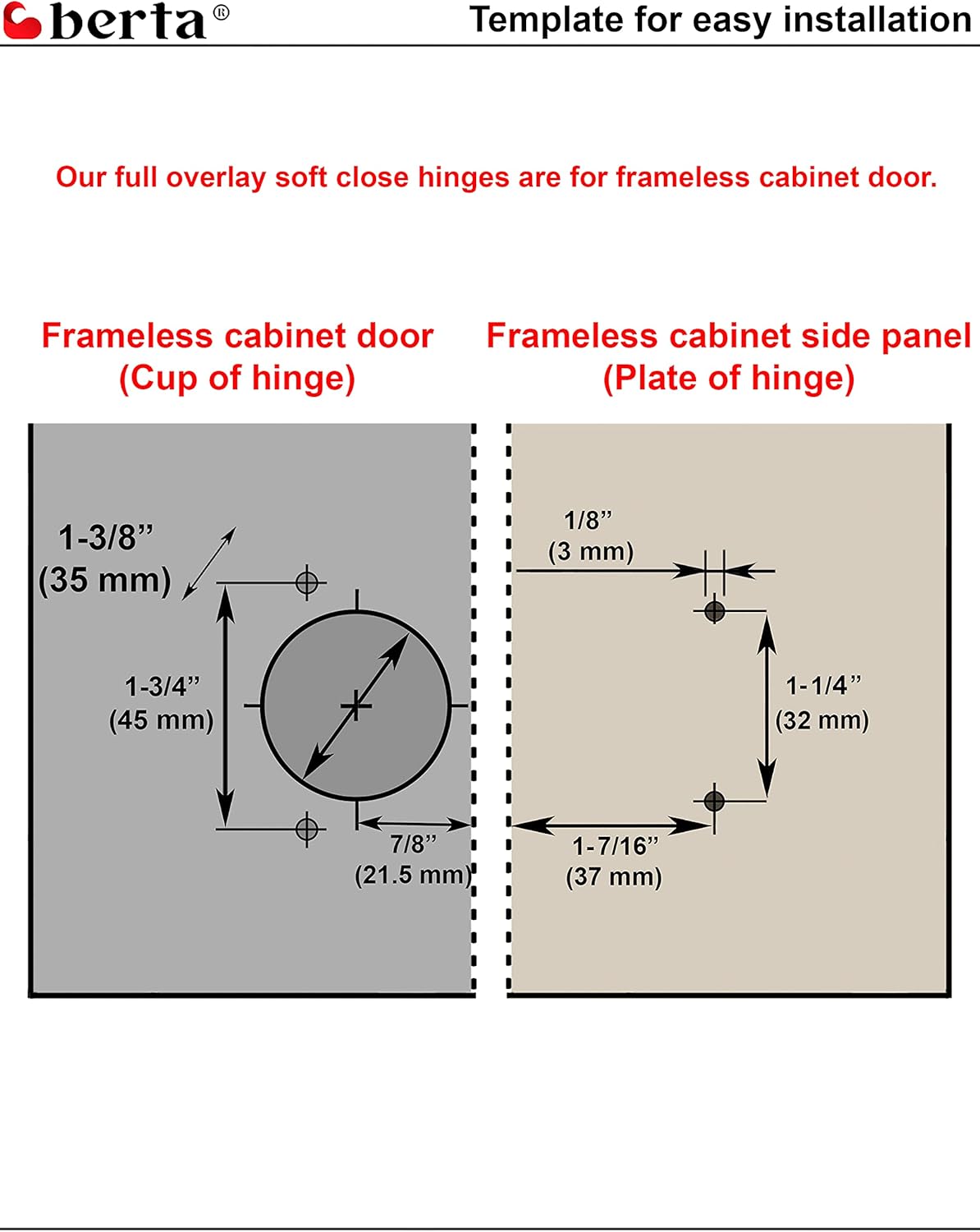 10-Pack Full Overlay Frameless Soft-Close European Hinges, 110° 3D Adjustable, Clip-On Concealed Kitchen Cabinet Door