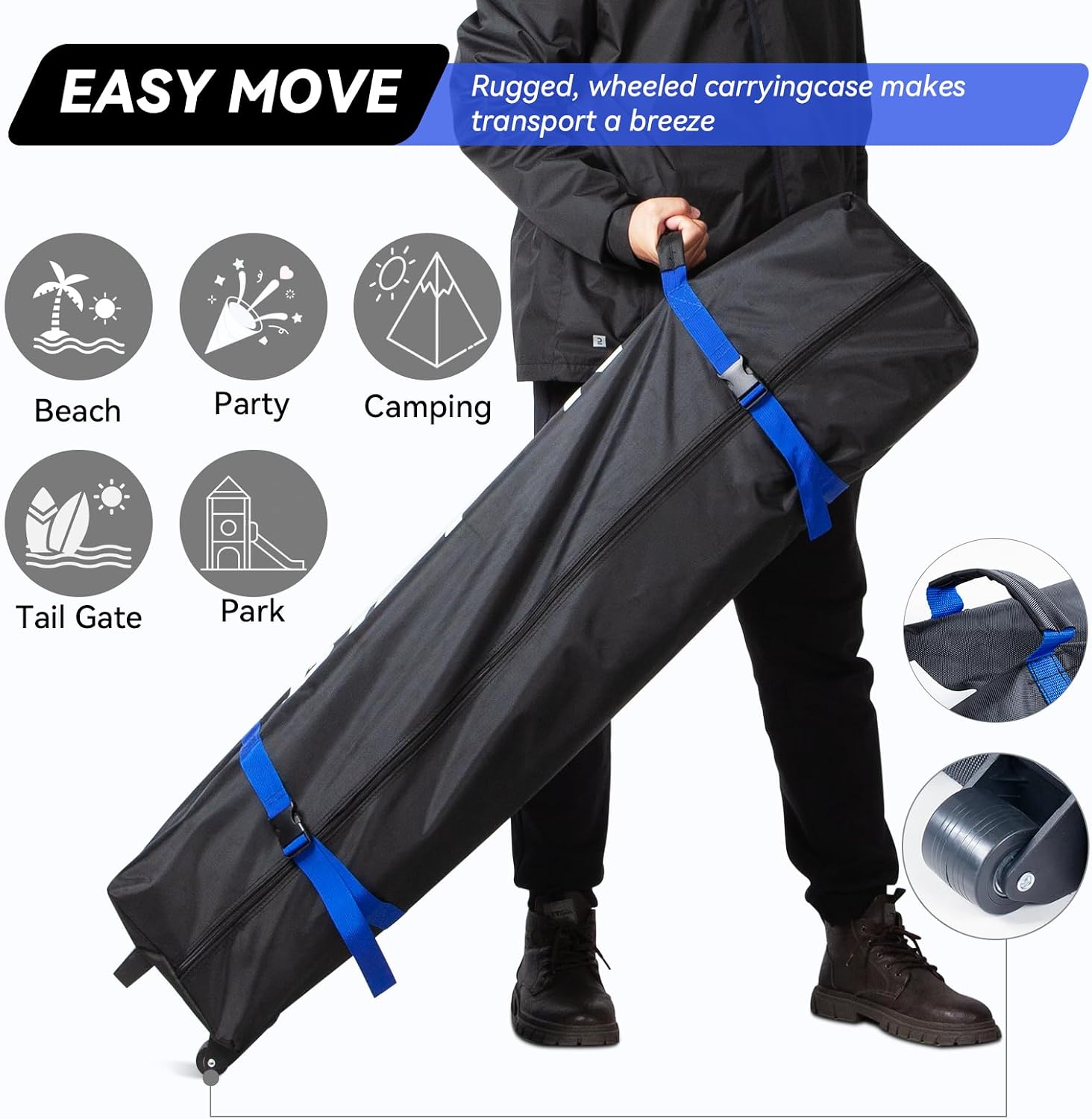 10' x 10' Pop Up Canopy Tent with Sand Weight Bag, Freestanding Sun Shelter for Picnic and Camping
