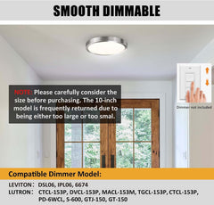 10 Inch LED Flush Mount Ceiling Light Fixture, Super Slim Flush Mount Light , Metal and Glass LED Ceiling Light for