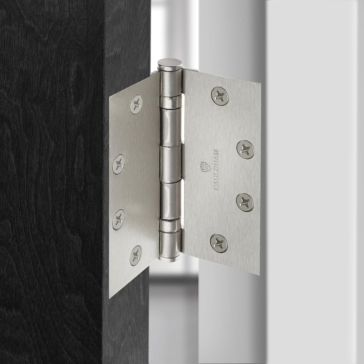 (3 Pack) Commercial-Grade 4-1/2" Full Mortise Ball-Bearing Door Hinges - Satin Nickel