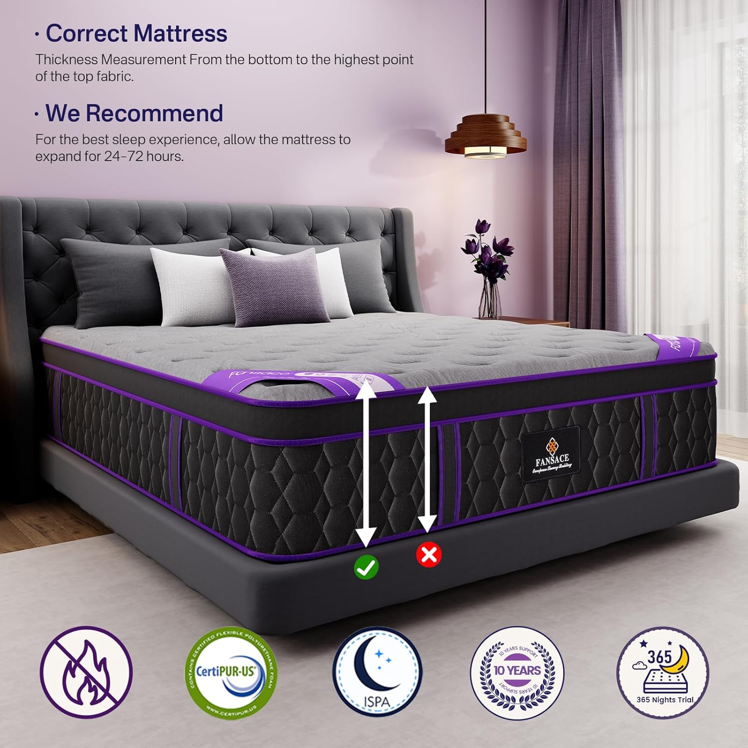 (Luxury Hotel) 14 Inch King Size Hybrid Mattress in a Box, Medium Firm | (2026 Upgraded) Mattress with Cooling-Gel