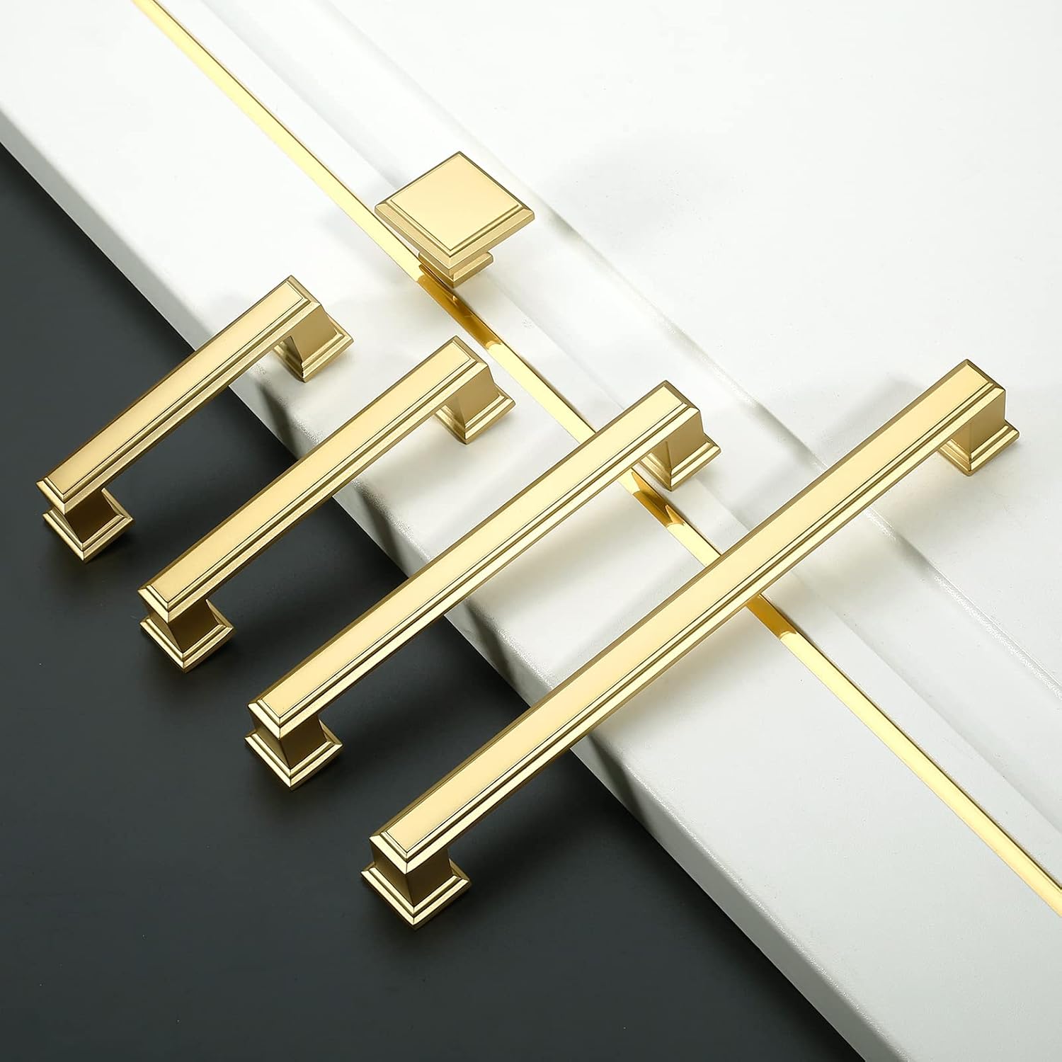 10 Pack 5 Inch(128mm) Brushed Gold Kitchen Cabinet Handles Gold Cabinet Pulls Kitchen Cabinet Hardware Drawer Pulls