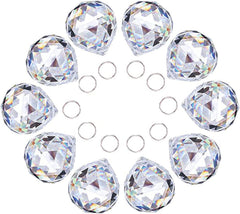 10 Pcs 30mm Clear Crystal Ball Prism Chandelier Ceiling Lamp Pendants Decor - Crystal Ball Prism Pendants 30mm Clear
