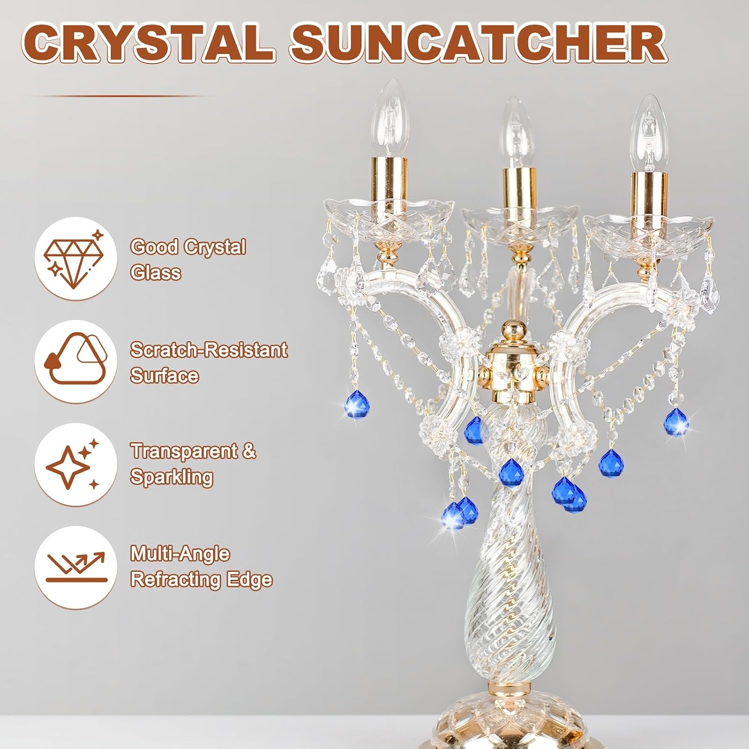 10-Pack Crystal Ball Prisms, 24mm/0.94 Inch Chandelier Pendant Maker Hanging Crystals Chandelier Prisms for