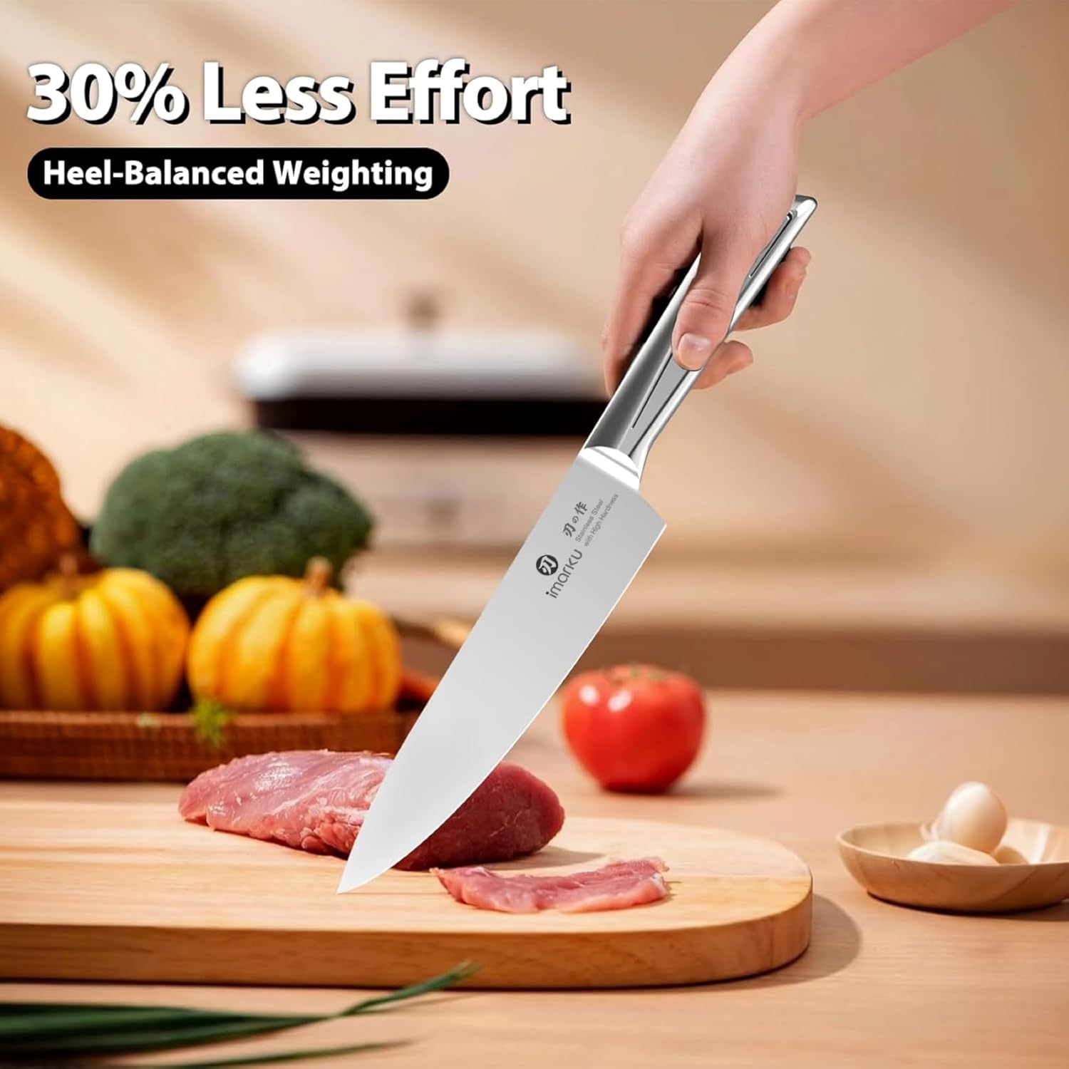 10 PCS Stainless Steel Drawer Knife Set with Wooden Organizer | Japanese High-Carbon Stainless Steel Blades |