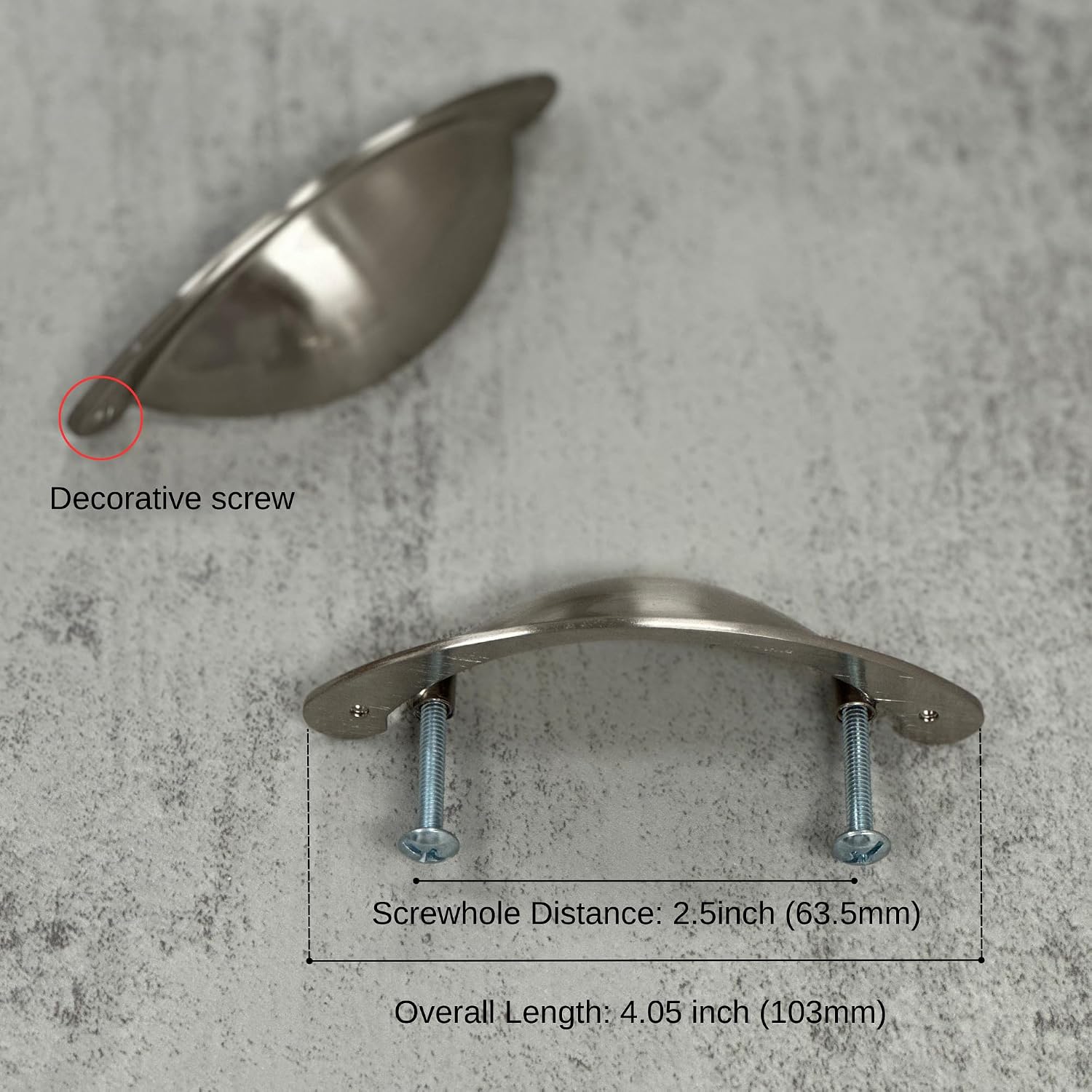 10 Pack | 2.5 Inch Drawer Pulls Satin Nickel Cabinet Pulls and Cup Pulls for Drawers | Bathroom Kitchen Handles for Cabinets | Dresser Handles(Z7.10.S)